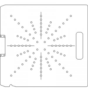 Siemens Digital Coding Socket 1/4 inch thick Acrylic Tray 88 - 1/4 inch diameter holes with Open Central Axis Scribing