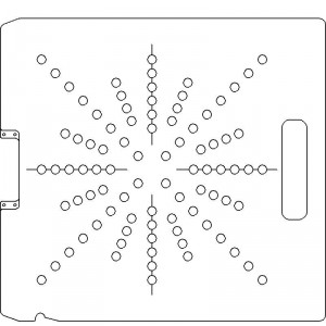 Siemens Digital Coding Socket 1/4 inch thick Acrylic Tray 88 - 3/8 inch diameter holes with Open Central Axis Scribing