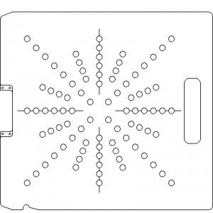Siemens Digital Coding Socket 1/2 inch thick Polycarbonate Tray 88 - 3/8 inch diameter holes with Open Central Axis Scribing