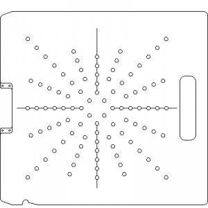 Siemens Digital Coding Socket 3/8 inch thick Polycarbonate Tray 96 - 1/4 inch diameter holes with Open Central Axis Scribing