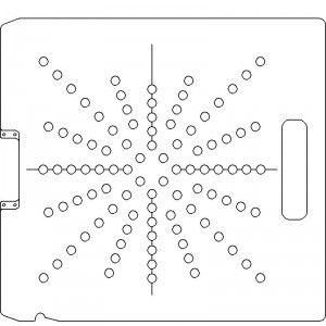 Siemens Digital Coding Socket 3/8 inch thick Polycarbonate Tray 96 - 3/8 inch diameter holes with Open Central Axis Scribing