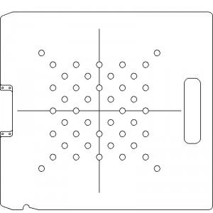 Siemens Digital Coding Socket 1/4 inch thick Polycarbonate Tray 44 - 3/8 inch diameter holes with Central Axis Scribing