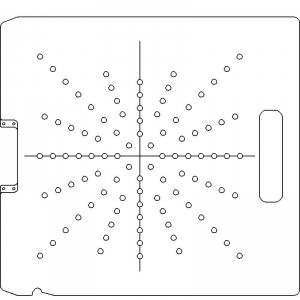 Siemens Digital Coding Socket 1/4 inch thick Polycarbonate Tray 96 - 1/4 inch diameter holes with Central Axis Scribing