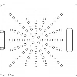 Siemens Digital Coding Socket 1/4 inch thick Acrylic Tray 96 - 3/8 inch diameter holes with Central Axis Scribing