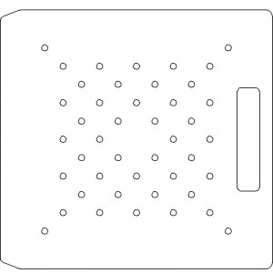 10 Inch Wide Varian CL4 1/4 inch thick Polycarbonate Tray 44 - 1/4 inch diameter holes with No Scribing