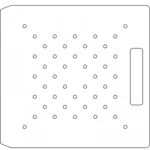 10 Inch Wide Varian CL4 3/8 inch thick Acrylic Tray 44 - 1/4 inch diameter holes with No Scribing