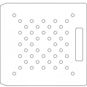 10 Inch Wide Varian CL4 1/4 inch thick Acrylic Tray 44 - 3/8 inch diameter holes with No Scribing