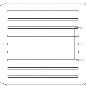 10 Inch Wide Varian CL4 1/4 inch thick Polycarbonate Tray 9 slots - 7/32 inch wide with Open Central Axis Scribing