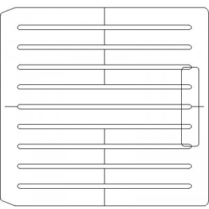 10 Inch Wide Varian CL4 1/2 inch thick Acrylic Tray 9 slots - 7/32 inch wide with Open Central Axis Scribing