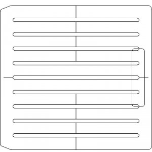 10 Inch Wide Varian CL4 3/8 inch thick Acrylic Tray 9 slots - 1/4 inch wide with Open Central Axis Scribing