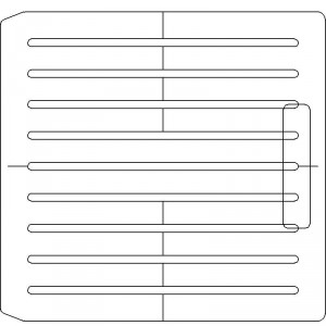 10 Inch Wide Varian CL4 3/8 inch thick Acrylic Tray 9 slots - 1/4 inch wide with Open Central Axis Scribing