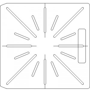 10 Inch Wide Varian CL4 3/8 inch thick Polycarbonate Tray 16 slots - 7/32 inch wide with Open Central Axis Scribing