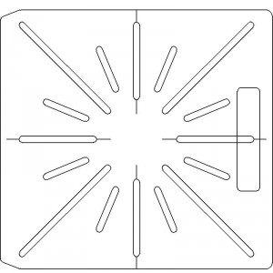 10 Inch Wide Varian CL4 1/4 inch thick Acrylic Tray 16 slots - 1/4 inch wide with Open Central Axis Scribing