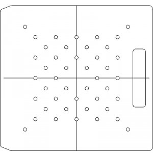 10 Inch Wide Varian CL4 1/4 inch thick Polycarbonate Tray 44 - 1/4 inch diameter holes with Central Axis Scribing