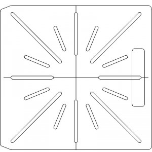 10 Inch Wide Varian CL4 1/4 inch thick Acrylic Tray 16 slots - 7/32 inch wide with Central Axis Scribing