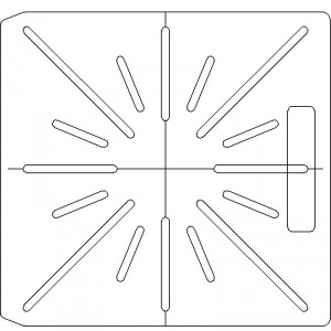 10 Inch Wide Varian CL4 1/4 inch thick Polycarbonate Tray 16 slots - 1/4 inch wide with Central Axis Scribing