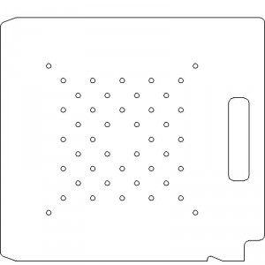 Varian Type II 11 3/4 Inch 3/8 inch thick Acrylic Tray 44 - 1/4 inch diameter holes with No Scribing