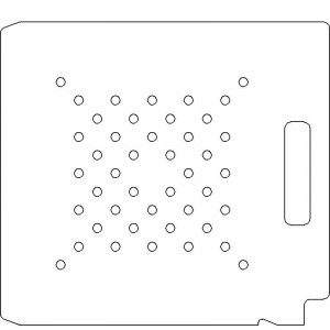 Varian Type II 11 3/4 Inch 1/4 inch thick Polycarbonate Tray 44 - 3/8 inch diameter holes with No Scribing