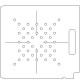 Varian Type II 11 3/4 Inch 1/4 inch thick Acrylic Tray 44 - 3/8 inch diameter holes with Open Central Axis Scribing