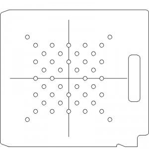 Varian Type II 11 3/4 Inch 1/4 inch thick Acrylic Tray 44 - 3/8 inch diameter holes with Central Axis Scribing