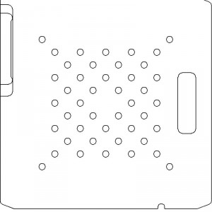 Varian Type III Optical Coded No Holes 3/8 inch thick Acrylic Tray 44 - 3/8 inch diameter holes with No Scribing