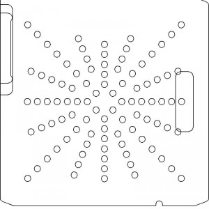 Varian Type III Optical Coded No Holes 1/4 inch thick Acrylic Tray 96 - 3/8 inch diameter holes with No Scribing