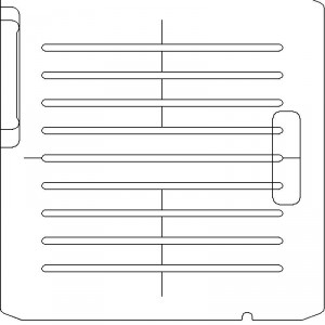 Varian Type III Optical Coded No Holes 1/2 inch thick Acrylic Tray 9 slots - 1/4 inch wide with Open Central Axis Scribing