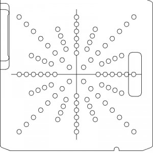 Varian Type III Optical Coded No Holes 1/4 inch thick Acrylic Tray 88 - 3/8 inch diameter holes with Central Axis Scribing