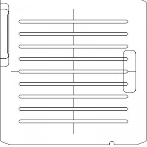 Varian Type III Optical Coded No Holes 1/4 inch thick Polycarbonate Tray 9 slots - 1/4 inch wide with Central Axis Scribing