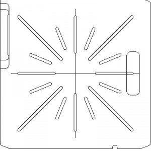 Varian Type III Optical Coded No Holes 1/4 inch thick Acrylic Tray 16 slots - 7/32 inch wide with Central Axis Scribing