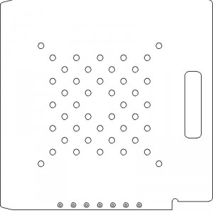 Elekta SL 25/75 1/4 inch thick Acrylic Tray 44 - 3/8 inch diameter holes with No Scribing