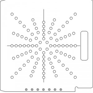 Elekta SL 25/75 3/8 inch thick Polycarbonate Tray 96 - 3/8 inch diameter holes with Open Central Axis Scribing