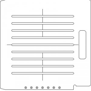 Elekta SL 25/75 1/4 inch thick Polycarbonate Tray 9 slots - 1/4 inch wide with Open Central Axis Scribing