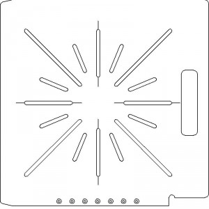 Elekta SL 25/75 1/4 inch thick Acrylic Tray 16 slots - 7/32 inch wide with Open Central Axis Scribing