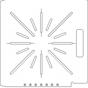 Elekta SL 25/75 1/4 inch thick Acrylic Tray 16 slots - 1/4 inch wide with Open Central Axis Scribing