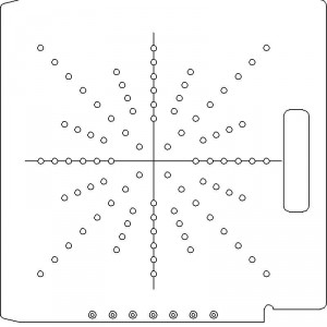 Elekta SL 25/75 1/4 inch thick Acrylic Tray 88 - 1/4 inch diameter holes with Central Axis Scribing