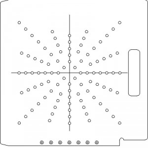 Elekta SL 25/75 1/4 inch thick Acrylic Tray 96 - 1/4 inch diameter holes with Central Axis Scribing