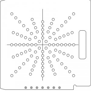 Elekta SL 25/75 1/4 inch thick Acrylic Tray 96 - 3/8 inch diameter holes with Central Axis Scribing