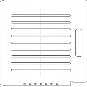 Elekta SL 25/75 1/4 inch thick Polycarbonate Tray 9 slots - 1/4 inch wide with Central Axis Scribing