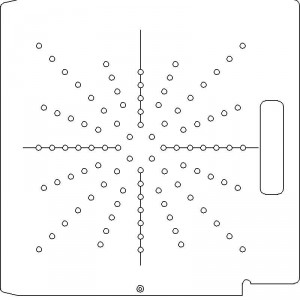 Elekta SL 75/5 1/4 inch thick Acrylic Tray 96 - 1/4 inch diameter holes with Open Central Axis Scribing