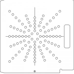 Elekta SL 75/5 1/4 inch thick Acrylic Tray 96 - 3/8 inch diameter holes with Open Central Axis Scribing