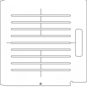 Elekta SL 75/5 1/4 inch thick Polycarbonate Tray 9 slots - 7/32 inch wide with Open Central Axis Scribing