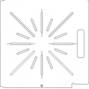 Elekta SL 75/5 1/4 inch thick Acrylic Tray 16 slots - 7/32 inch wide with Open Central Axis Scribing