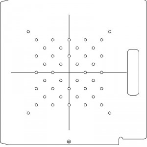 Elekta SL 75/5 1/4 inch thick Polycarbonate Tray 44 - 1/4 inch diameter holes with Central Axis Scribing