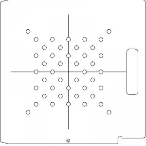 Elekta SL 75/5 1/4 inch thick Acrylic Tray 44 - 3/8 inch diameter holes with Central Axis Scribing