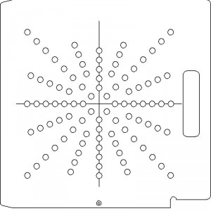 Elekta SL 75/5 1/4 inch thick Acrylic Tray 96 - 3/8 inch diameter holes with Central Axis Scribing