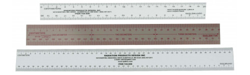 White Plastic Ruler, 2.9cm Wide x 20cm Long - Radiation Products Design,  Inc.